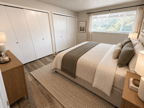 Floor plan for 2 beds, 1.5 baths, 895 sqft